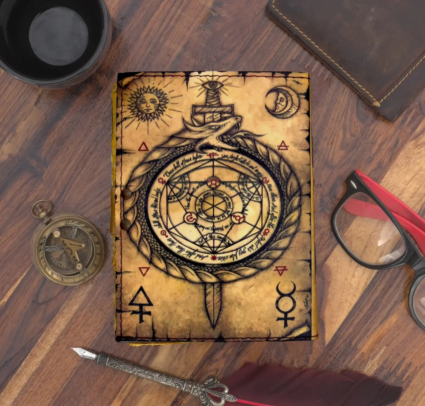 Leather Journal Compass