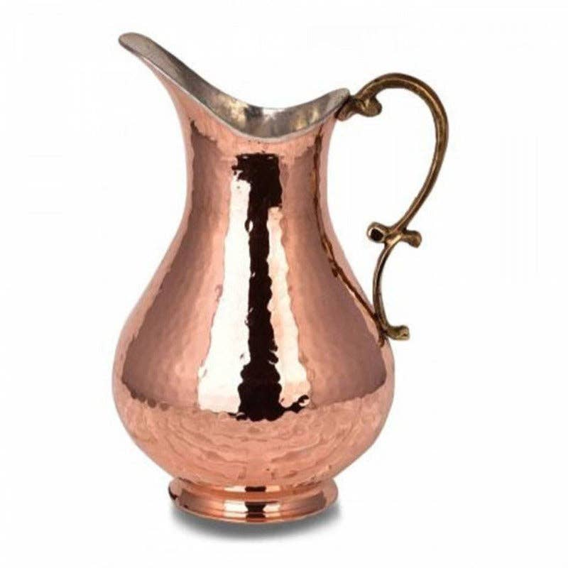 Handmade Hammered Copper Carafe Set for 6
