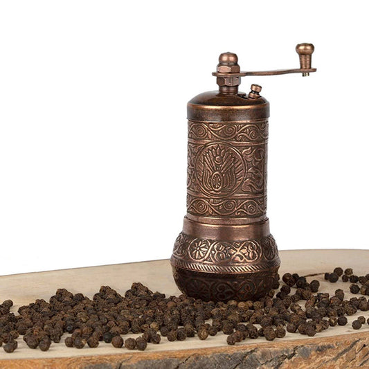 Copper Black Pepper Grinder, Refillable Spice Mill, 4.2 in
