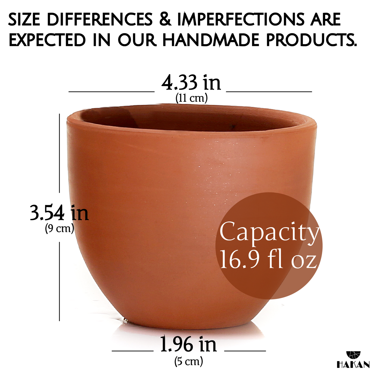 Kapadokya Handmade Pottery Mug Set, 4 Pcs, 16.9 Oz