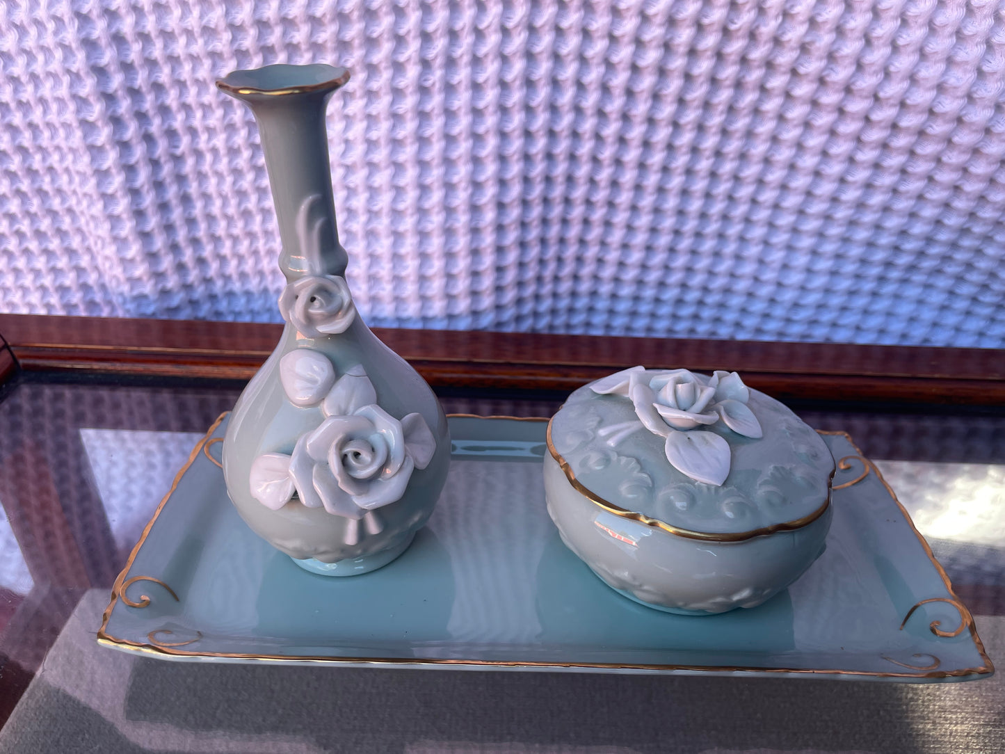 United China & Glass Company 3 Piece Vanity Set