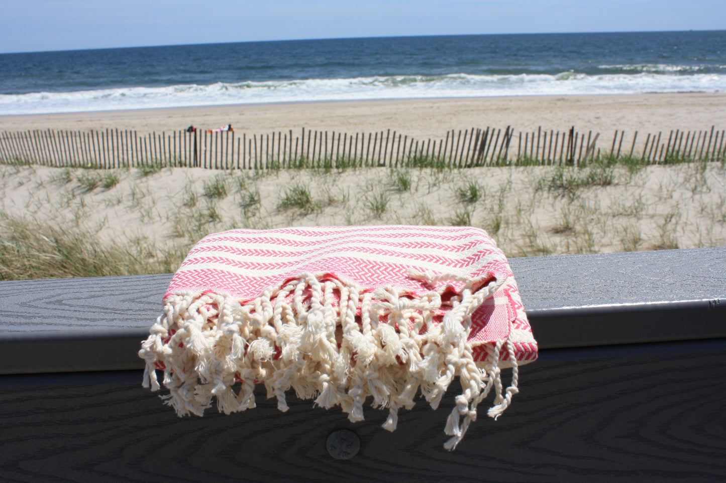 Organic Cotton Turkish Towel Pink Stripe