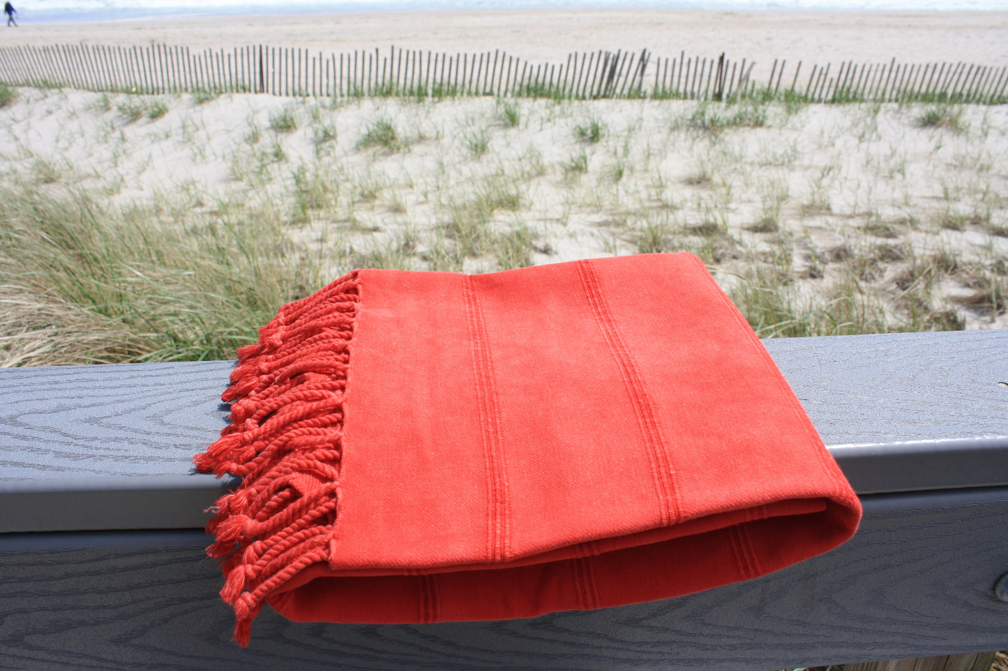 Organic Cotton Turkish Towel Red Stonewashed