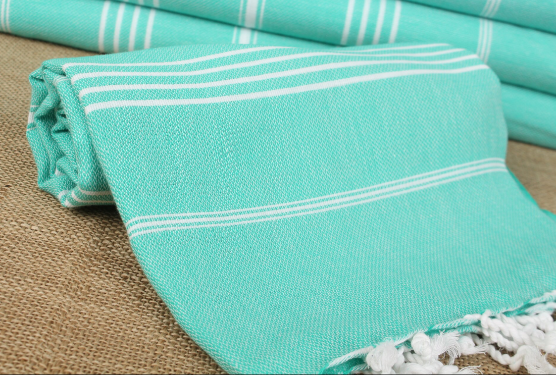 Organic Cotton Turkish Towel Seafoam