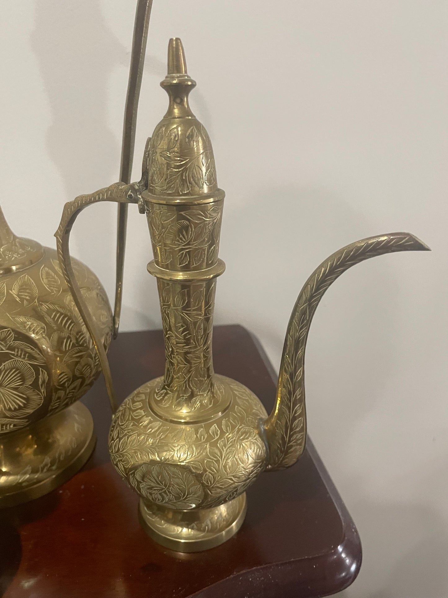 4 Piece Vintage Brass Turkish Tea Pots