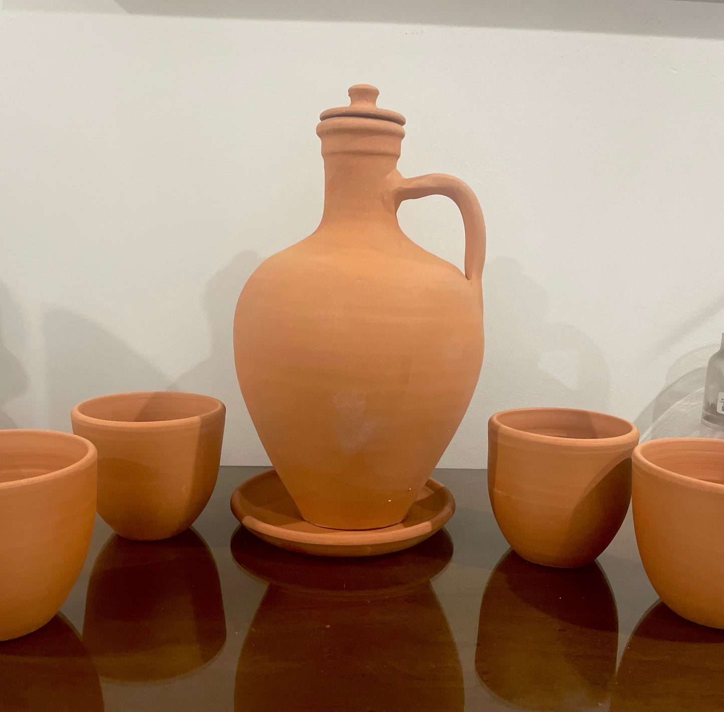 The Anadolu Natural Clay Water Pitcher and Cups For 4