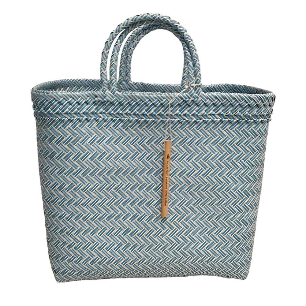Recycled Plastic Woven Beach/Tote Bag: Maroon / Large