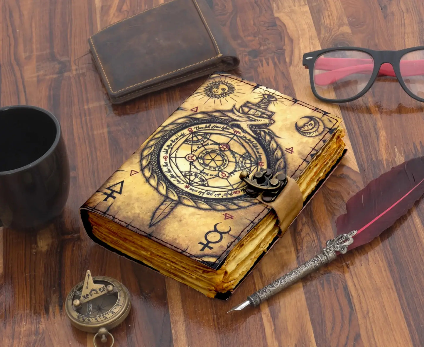 Leather Journal Compass