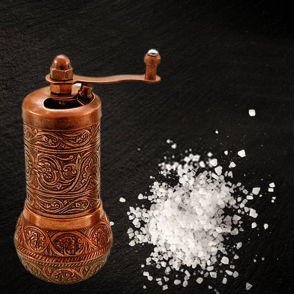 Copper Black Pepper Grinder, Refillable Spice Mill, 4.2 in