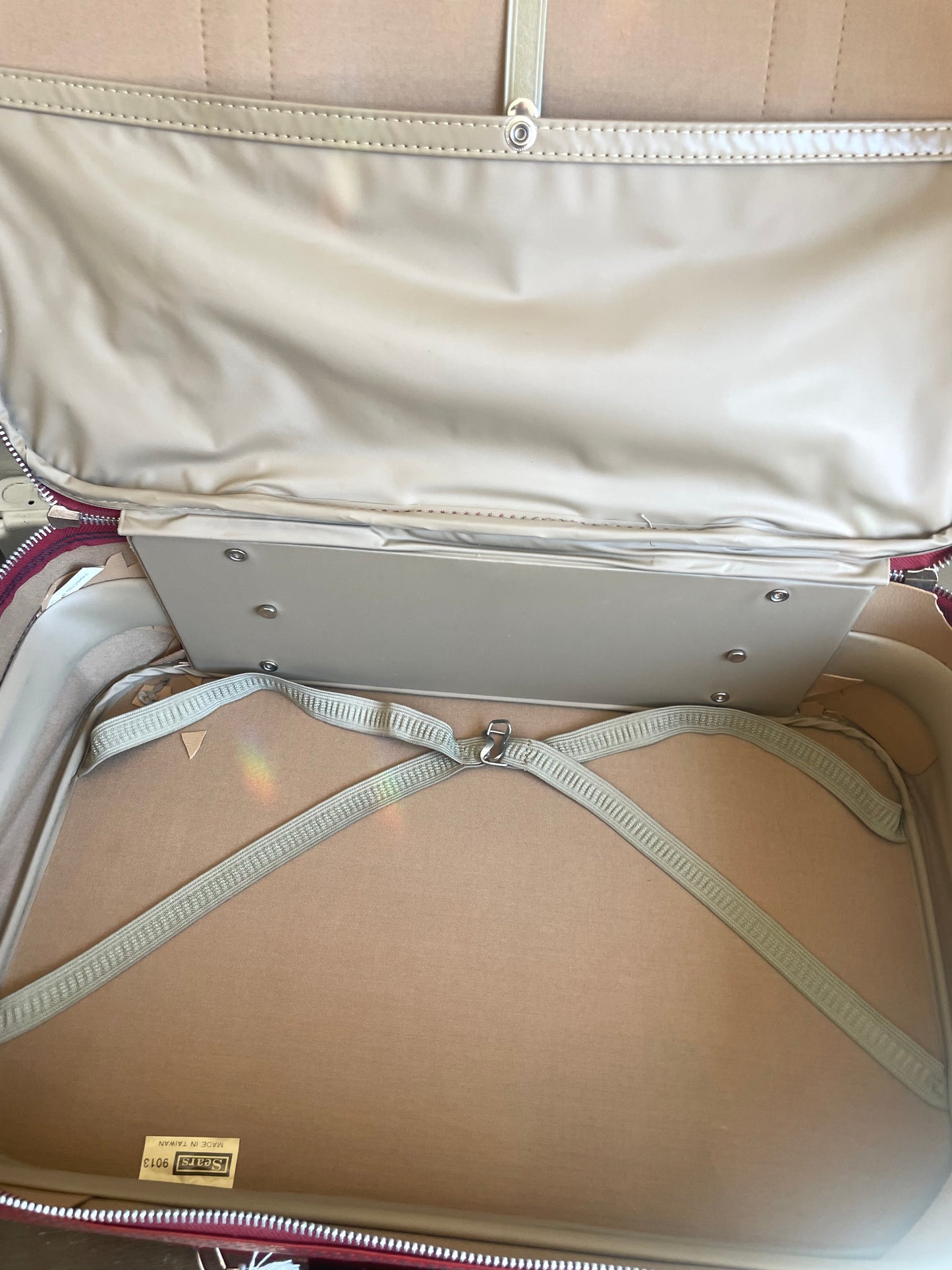 Vintage Sears Leather Luggage Set With Locks and Keys
