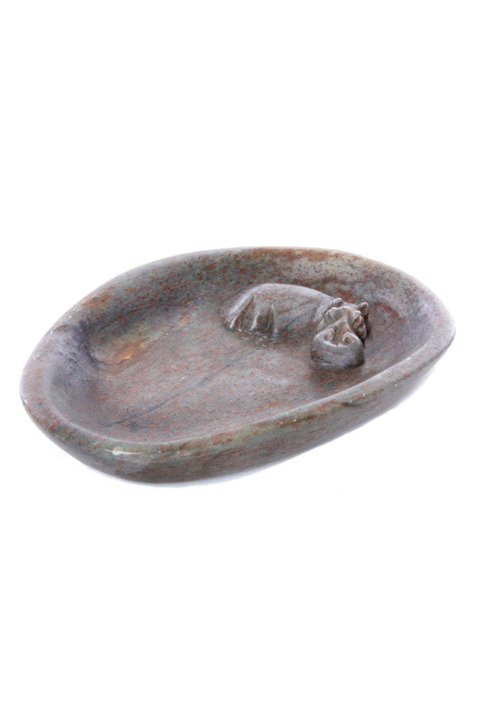 Zimbabwean Serpentine Hippo Soap Dish