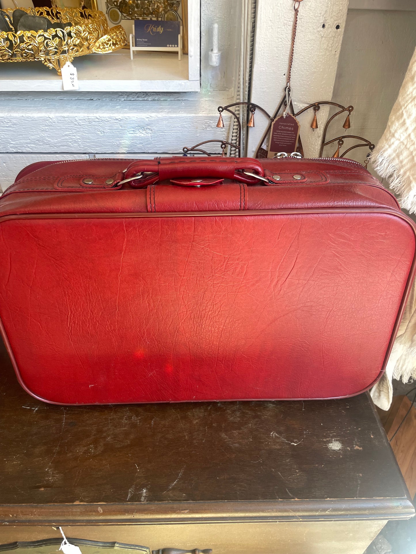 Vintage Sears Leather Luggage Set With Locks and Keys