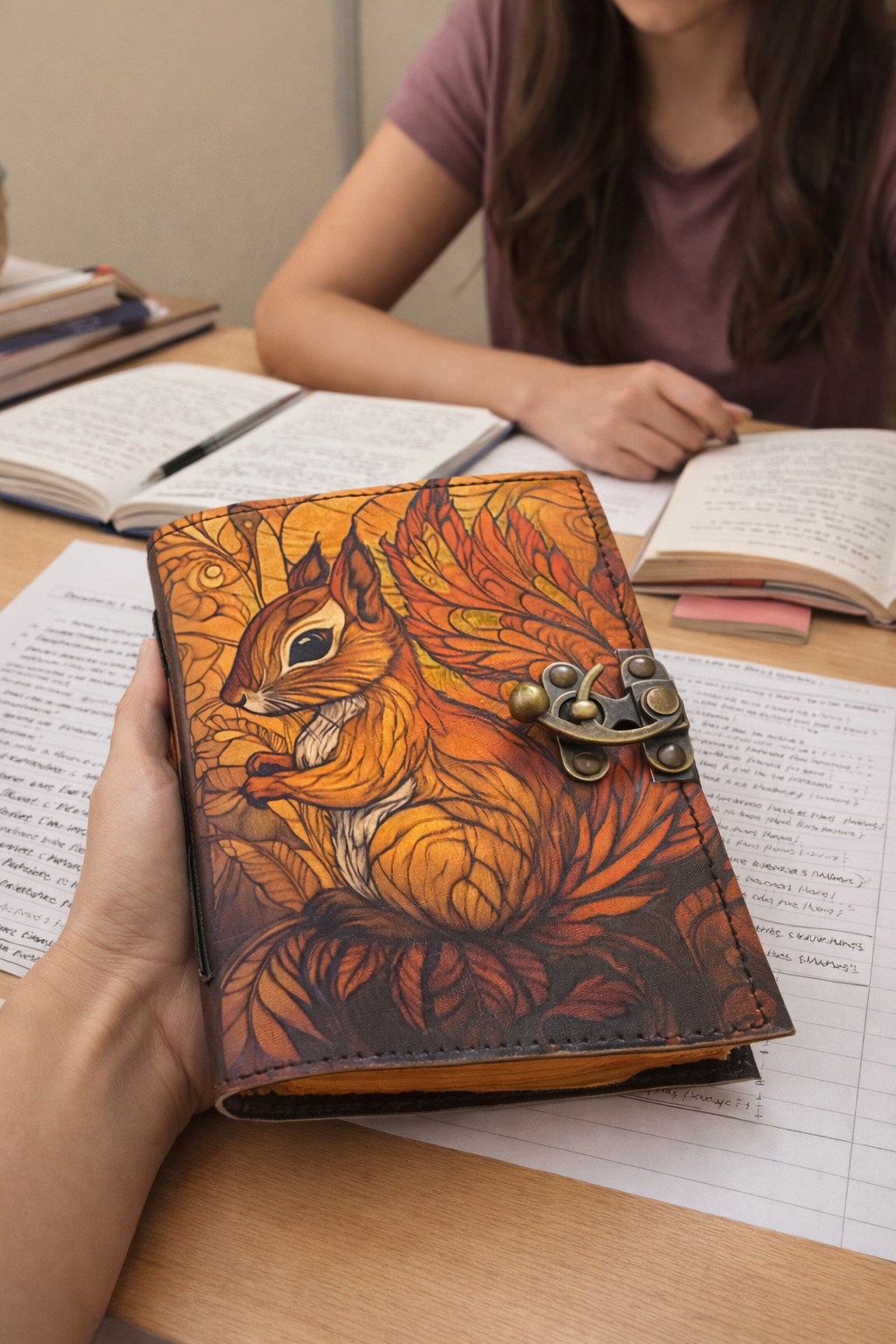 Leather Journal Squirrel