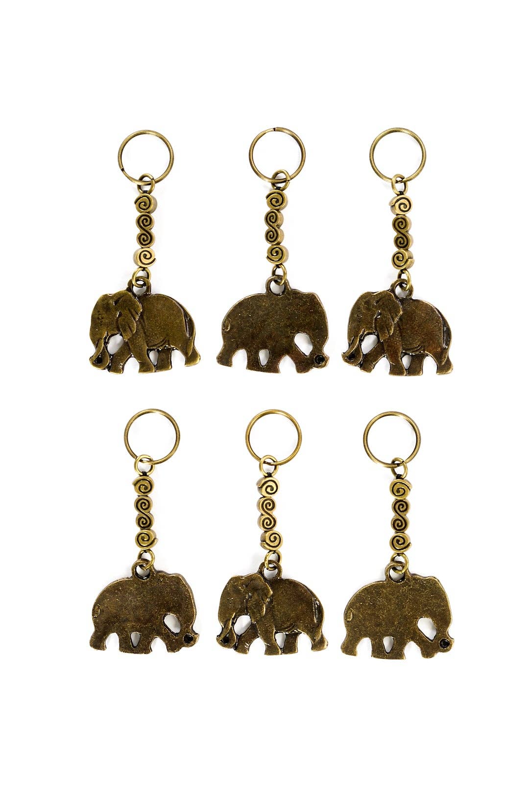 South African Brass Elephant Keychains