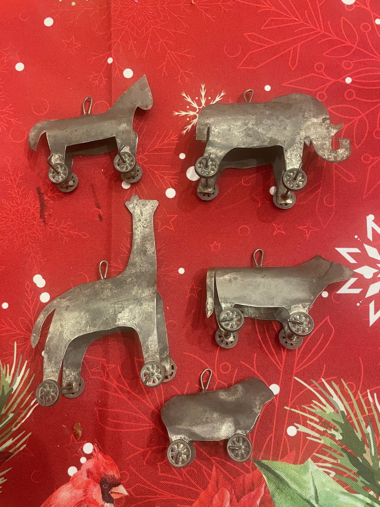 Antique tin animal toys/ornaments