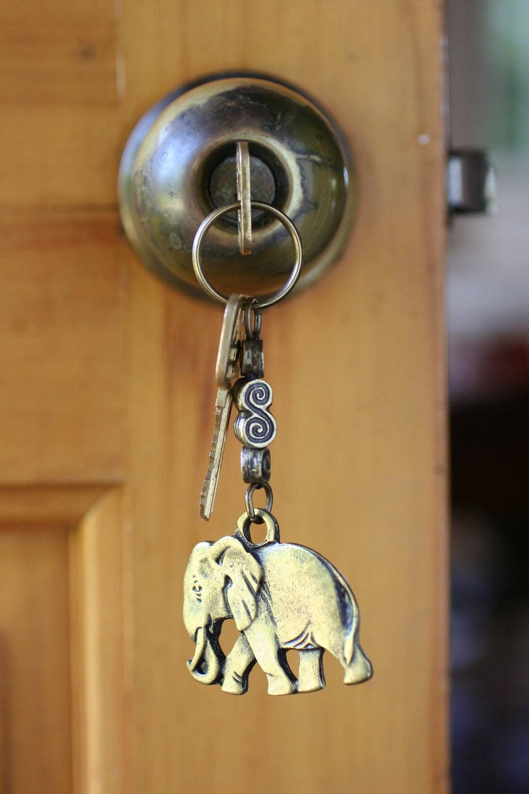 South African Brass Elephant Keychains