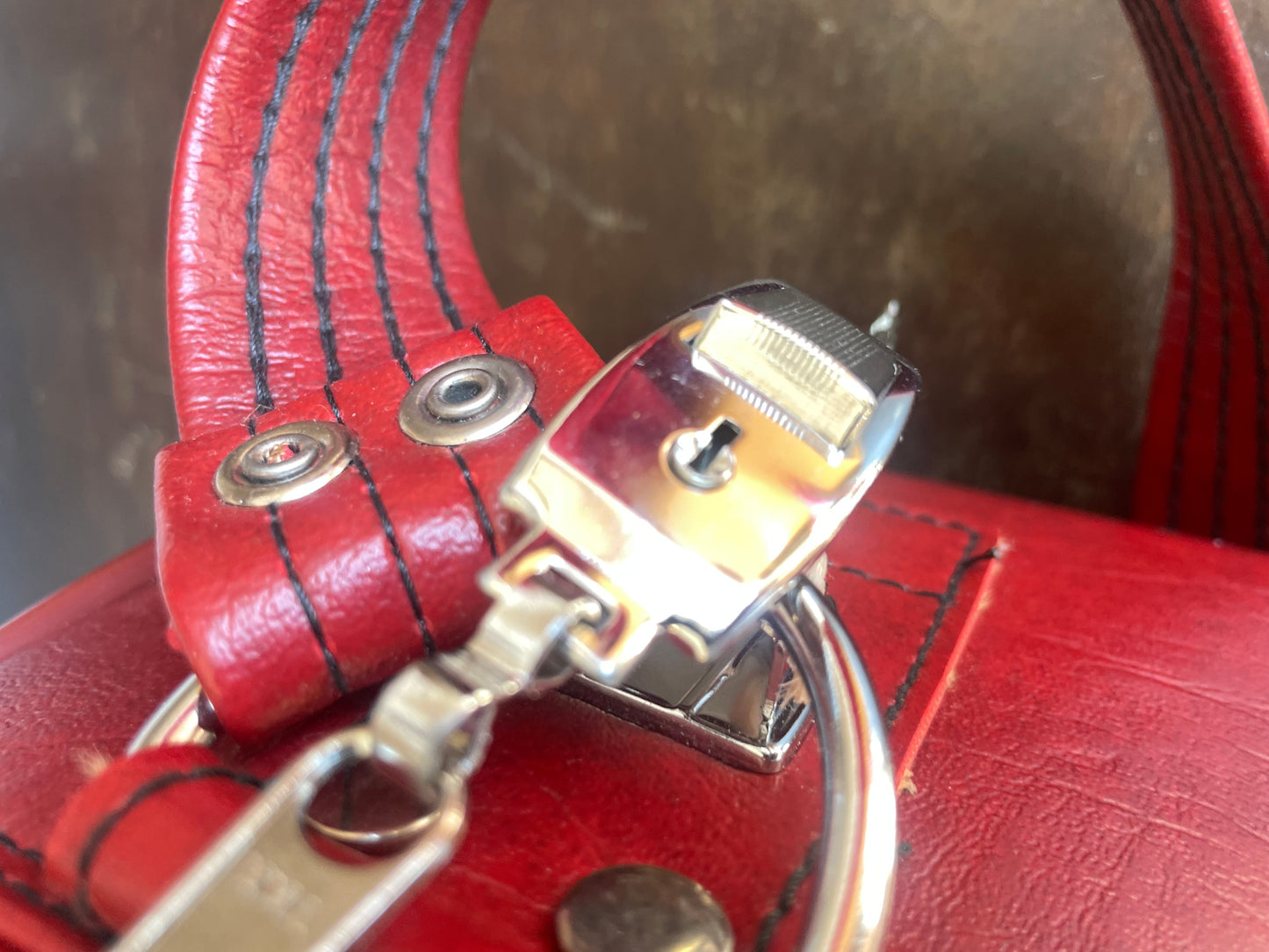Vintage Sears Leather Luggage Set With Locks and Keys