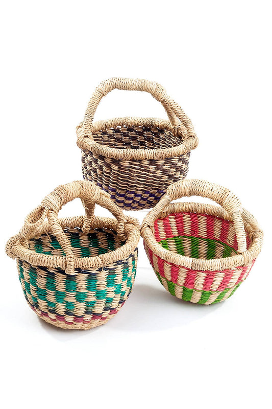 Assorted Teeny Tiny Bolga Baskets - Sold Singly