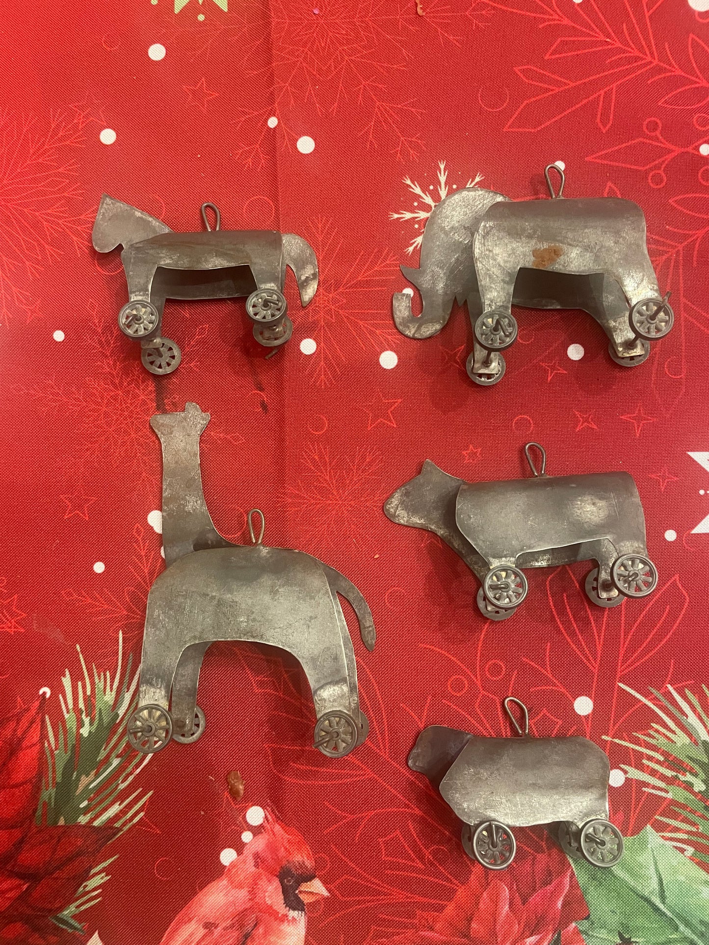 Antique tin animal toys/ornaments