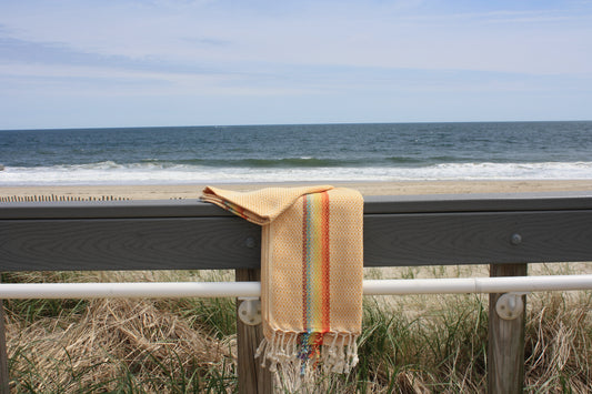 Organic Cotton Turkish Towel yellow rainbow