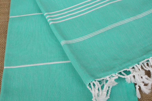 Organic Cotton Turkish Towel Seafoam