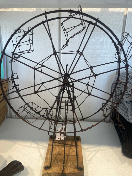 Vintage Folk Art Handmade Ferris Wheel