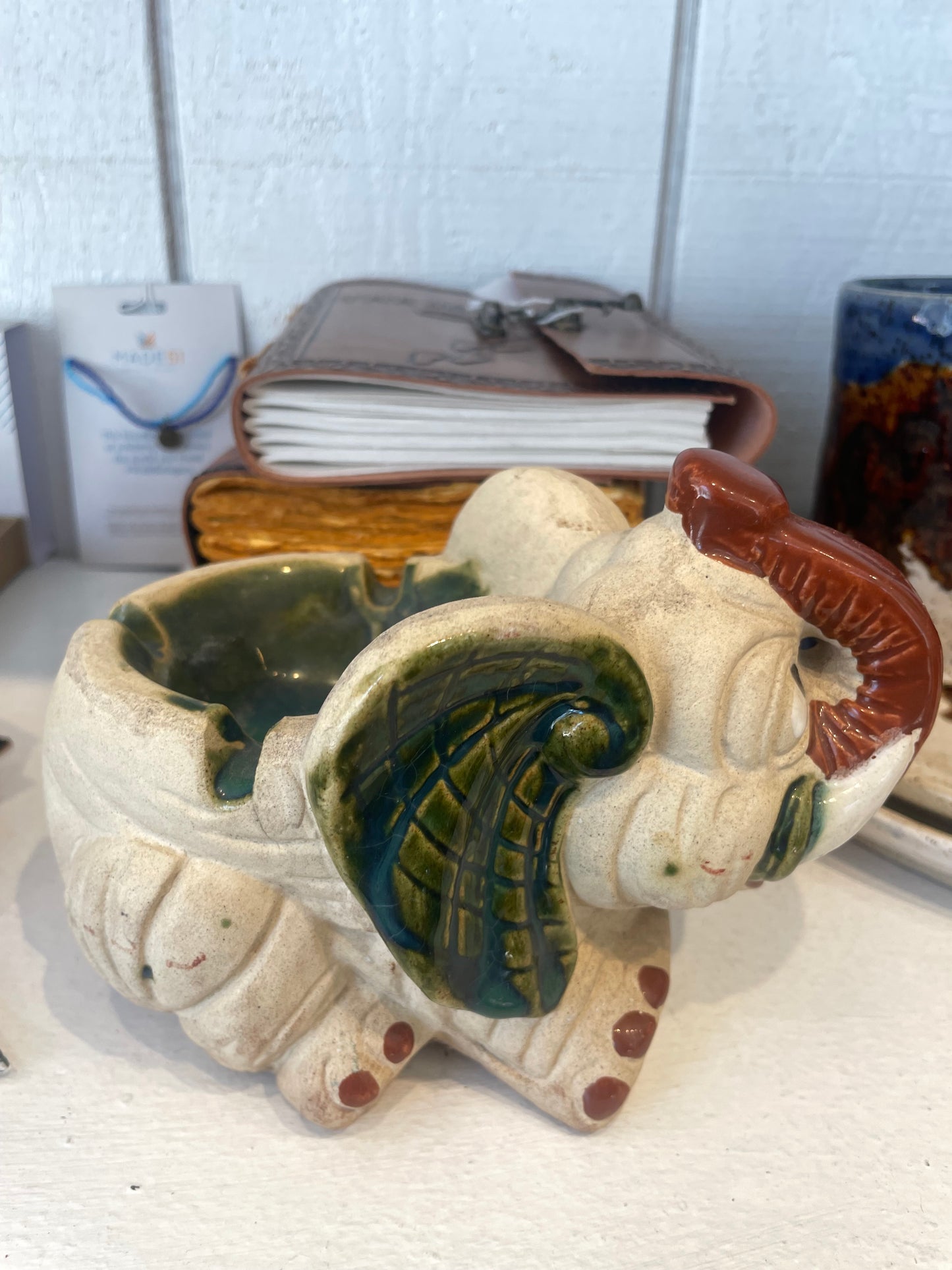 Vintage Ceramic Elephant Ashtray
