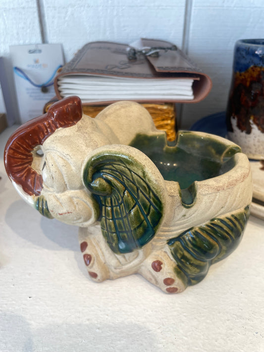 Vintage Ceramic Elephant Ashtray