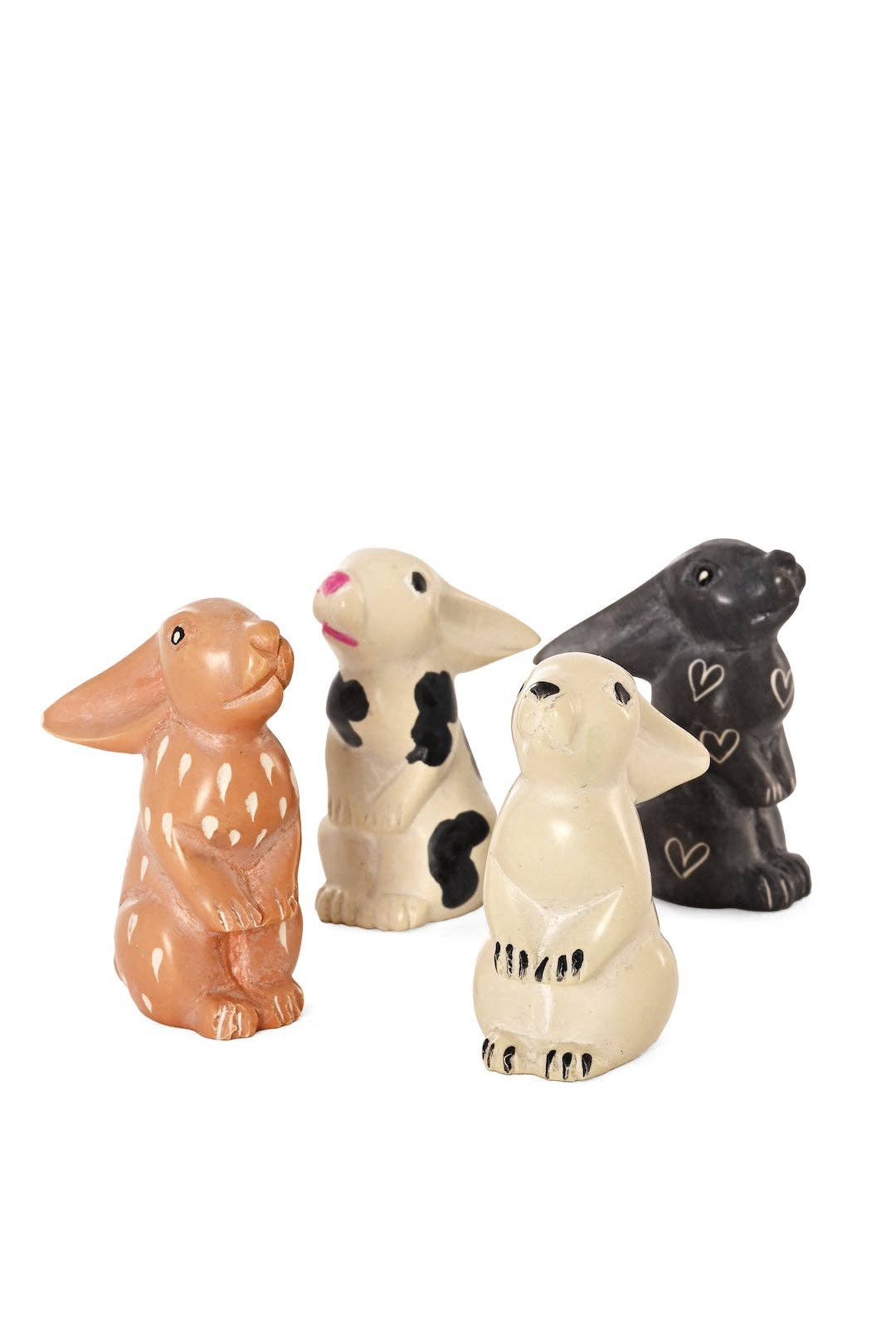 Set of Four Mini Soapstone Bunnies