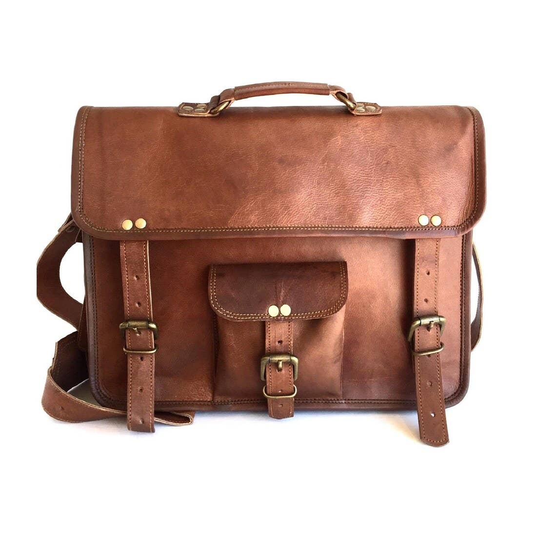 Leather Messenger Bag,Laptop Bag 15"Leather Briefcase